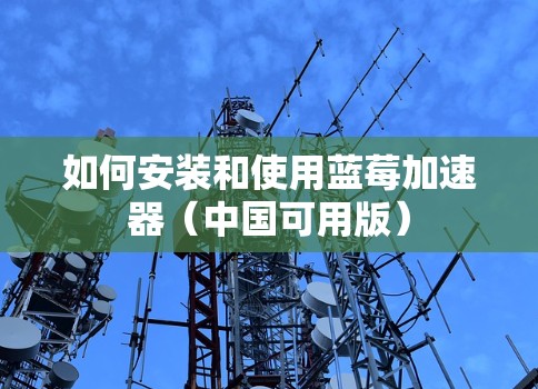 如何安装和使用蓝莓加速器（中国可用版）