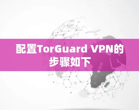 配置TorGuard VPN的步骤如下