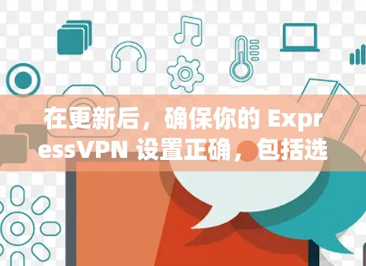 在更新后，确保你的 ExpressVPN 设置正确，包括选择正确的服务器和启用隐私保护选项。如果遇到连接问题，可能需要重启设备或检查网络设置